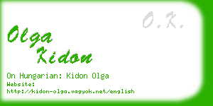 olga kidon business card